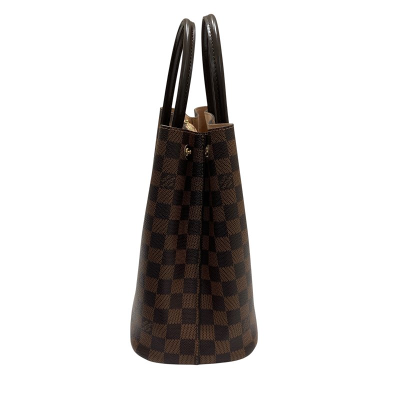 LOUIS VUITTON 路易威登 N41435 DAMIER EBENE KENSINGTON 2WAY 托特肩背包 PVC帆布 棕色 金釦-3