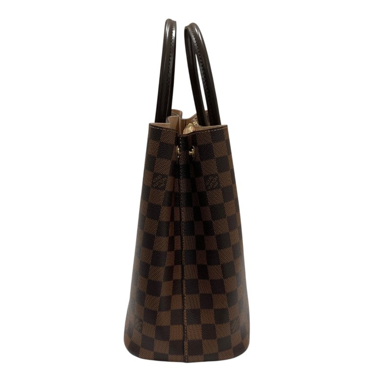 LOUIS VUITTON 路易威登 N41435 DAMIER EBENE KENSINGTON 2WAY 托特肩背包 PVC帆布 棕色 金釦-4