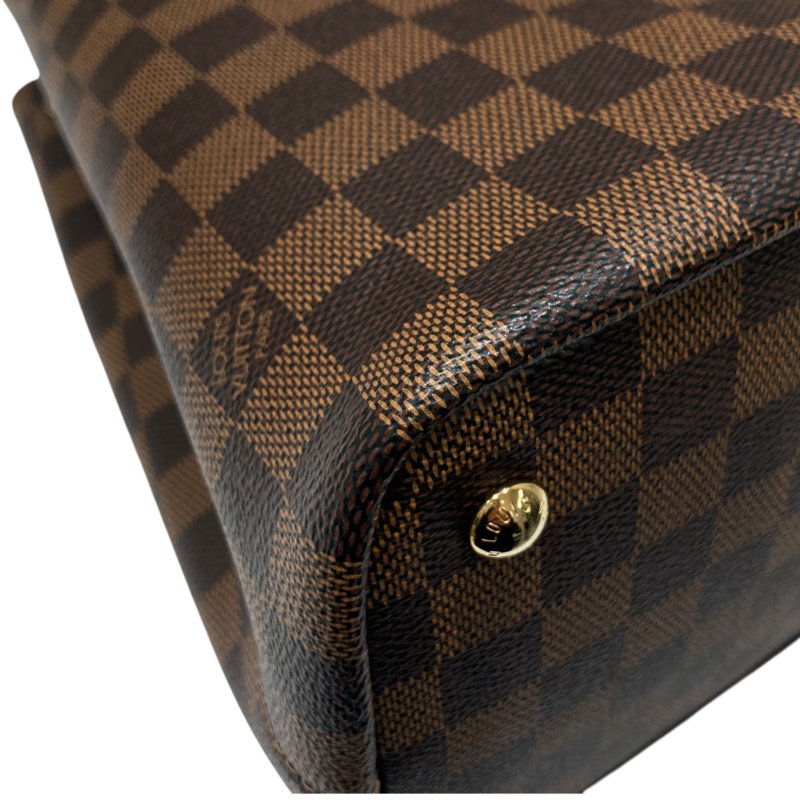 LOUIS VUITTON 路易威登 N41435 DAMIER EBENE KENSINGTON 2WAY 托特肩背包 PVC帆布 棕色 金釦-7