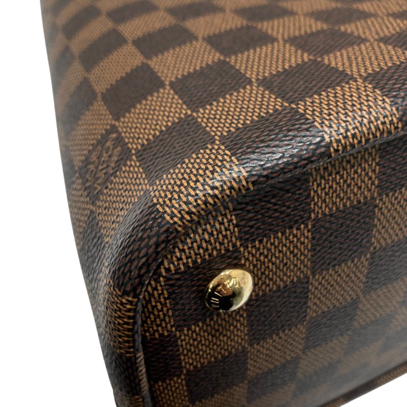 LOUIS VUITTON 路易威登 N41435 DAMIER EBENE KENSINGTON 2WAY 托特肩背包 PVC帆布 棕色 金釦-9