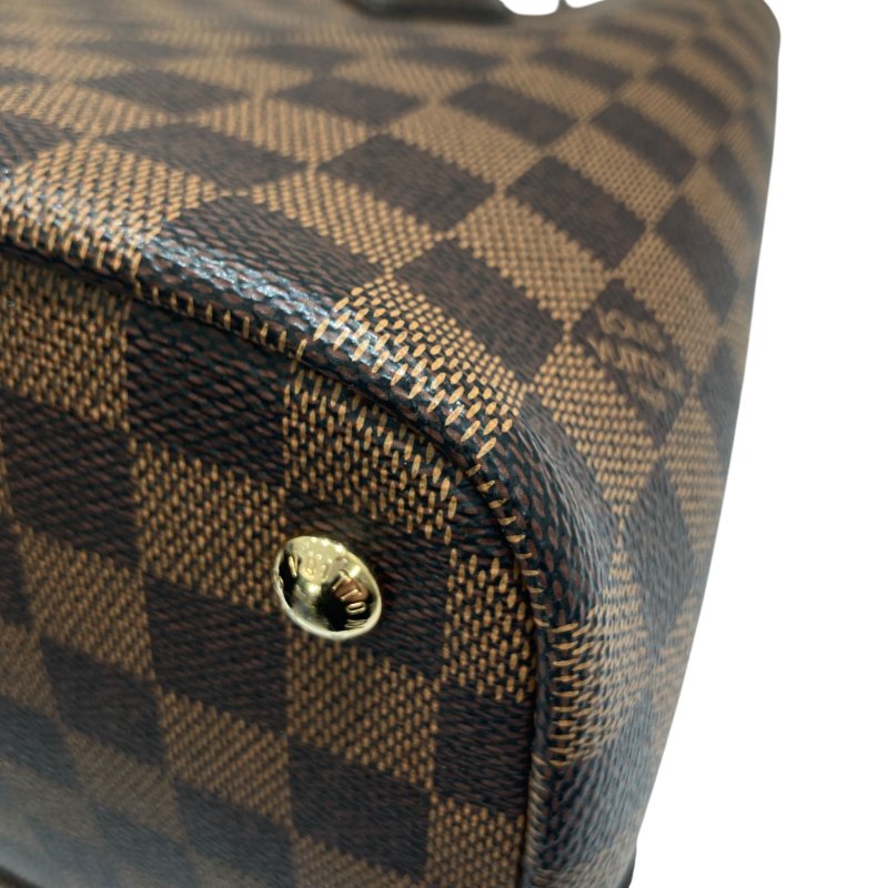 LOUIS VUITTON 路易威登 N41435 DAMIER EBENE KENSINGTON 2WAY 托特肩背包 PVC帆布 棕色 金釦-10
