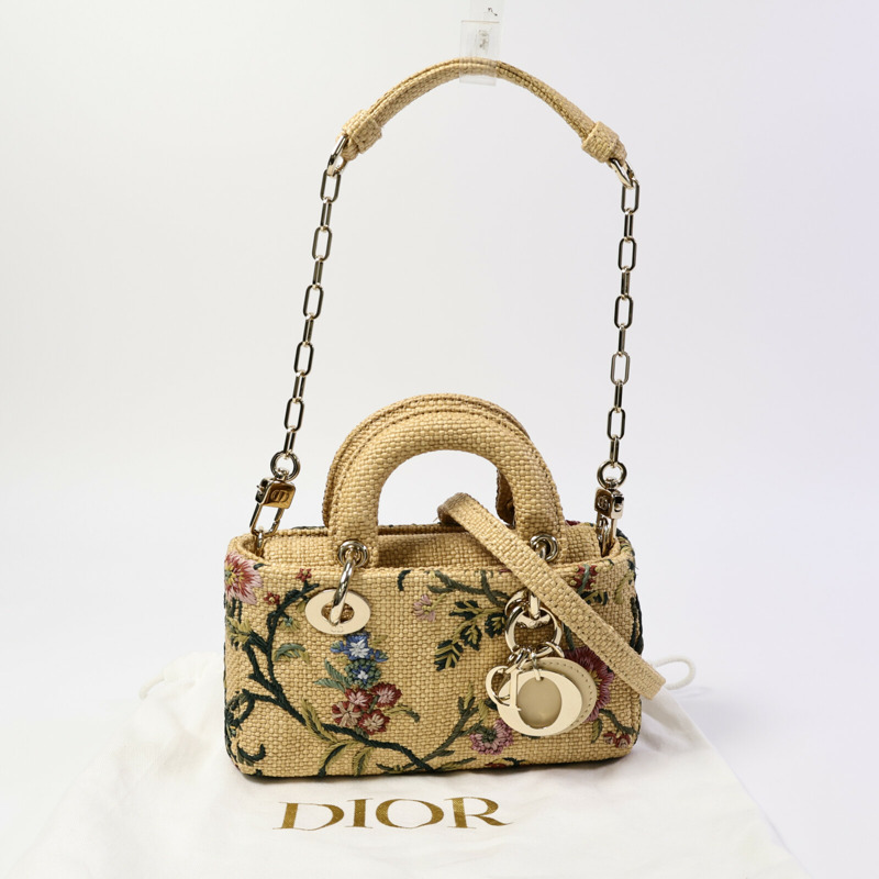 Dior 藤料Lady D-Joy Micro手挽肩背兩用袋-4