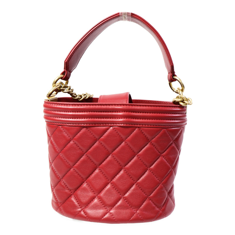 CHANEL 羊皮皮革Bucket Bag鏈帶手挽肩背兩用袋-1