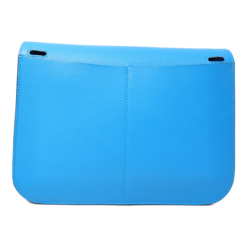 HERMES Evercolor皮革Halzan 25手挽肩背兩用袋Blue Zanzibar-1