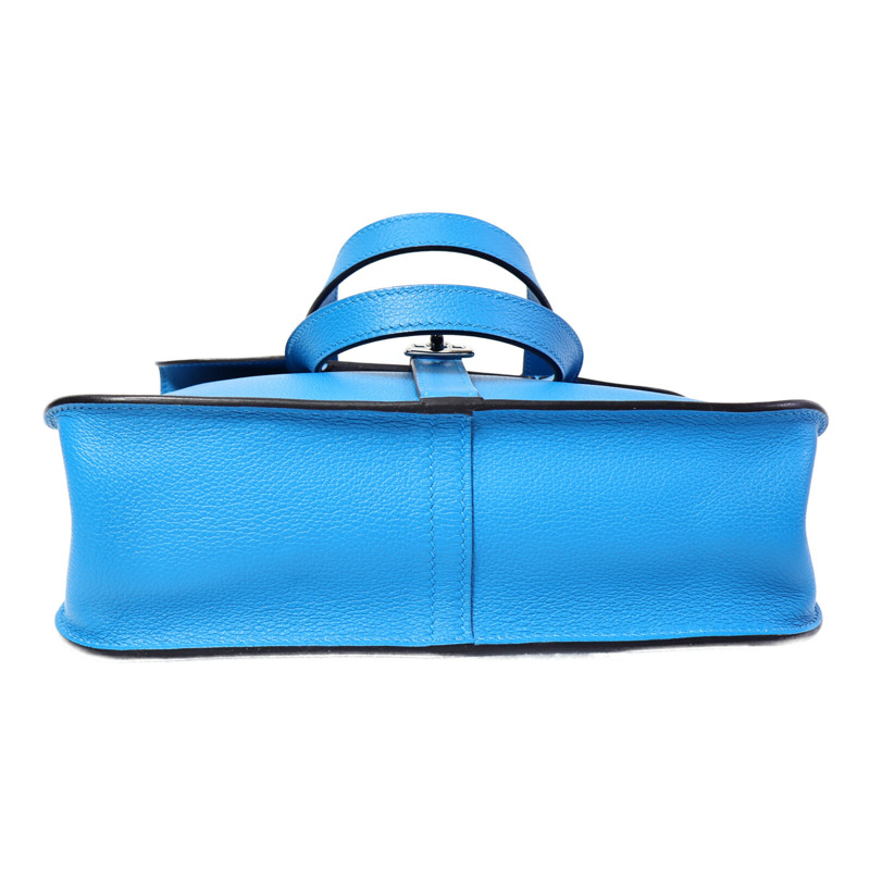 HERMES Evercolor皮革Halzan 25手挽肩背兩用袋Blue Zanzibar-3