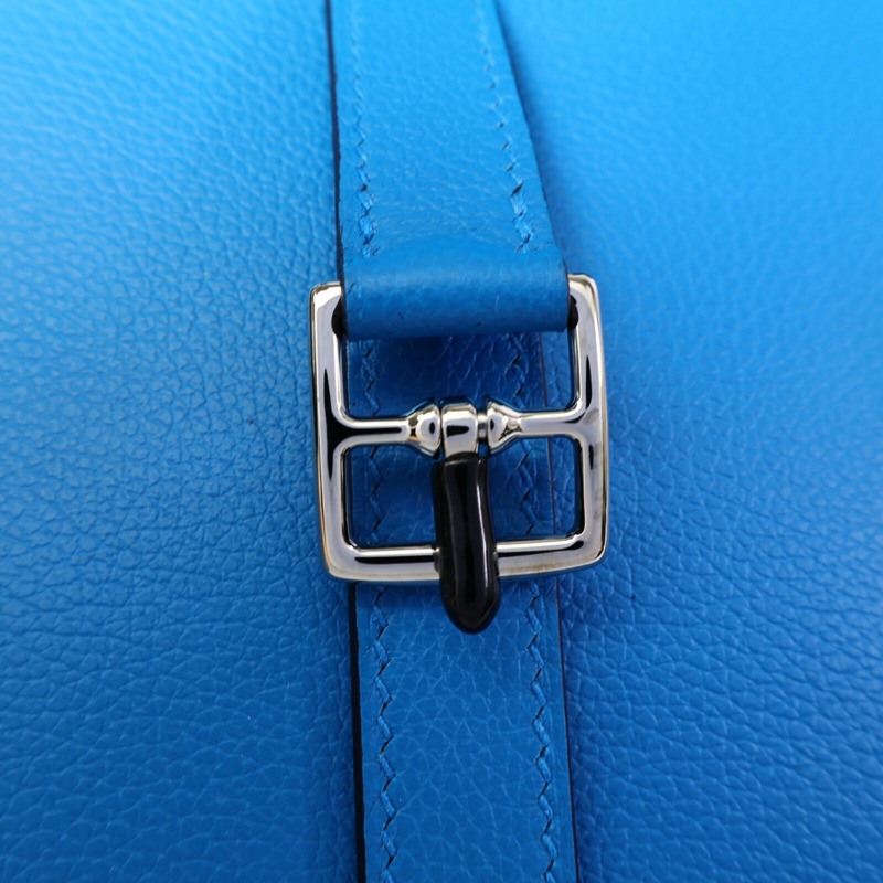 HERMES Evercolor皮革Halzan 25手挽肩背兩用袋Blue Zanzibar-6