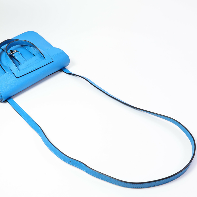 HERMES Evercolor皮革Halzan 25手挽肩背兩用袋Blue Zanzibar-8