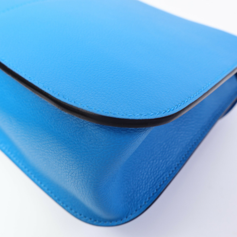 HERMES Evercolor皮革Halzan 25手挽肩背兩用袋Blue Zanzibar-12