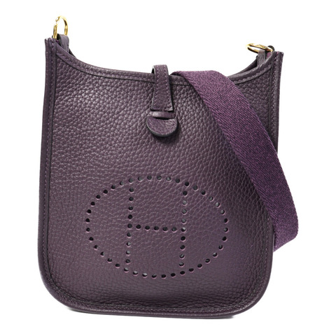HERMES Clemence皮革Evelyne TPM肩背袋Raisin