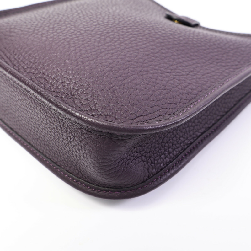 HERMES Clemence皮革Evelyne TPM肩背袋Raisin-12