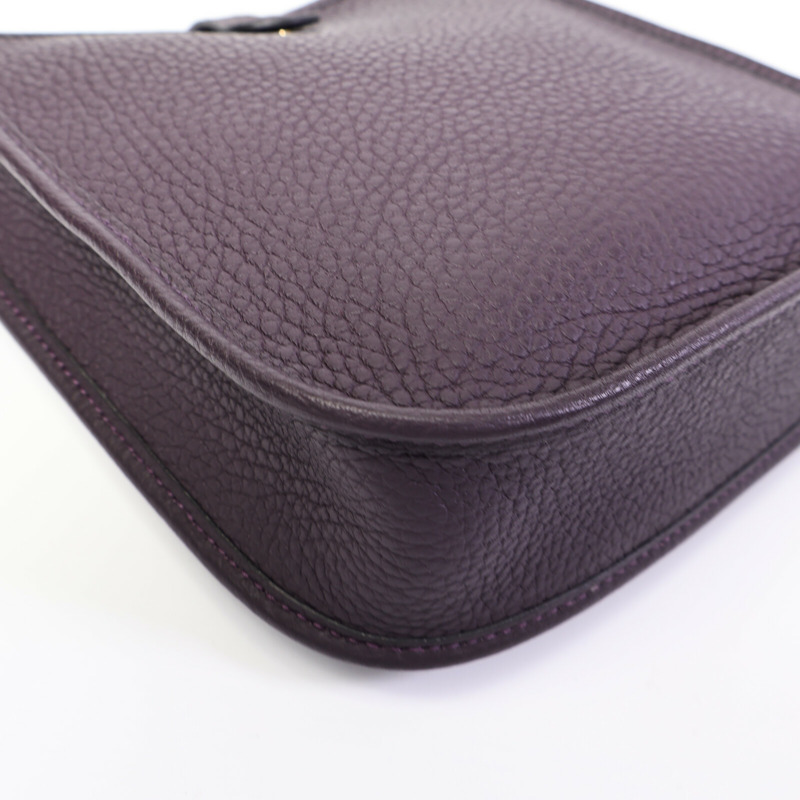 HERMES Clemence皮革Evelyne TPM肩背袋Raisin-13