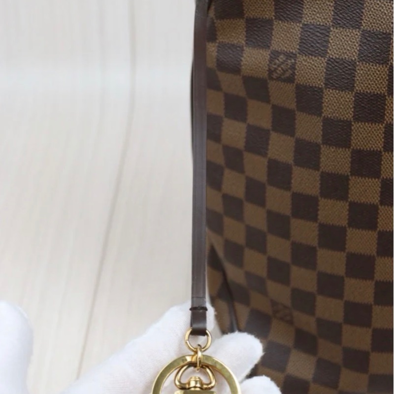 「JL精品代購」98新 LV 棋盤格Neverfull 購物袋 中號-10