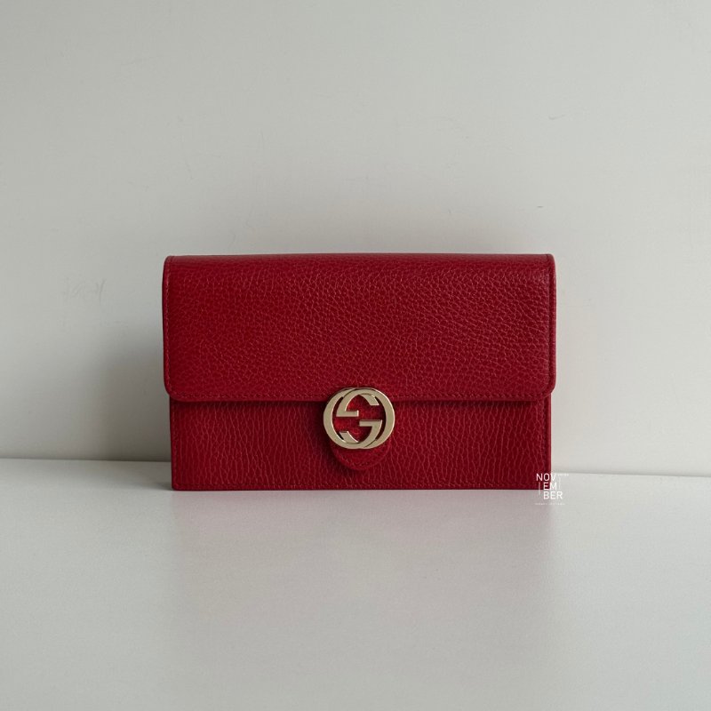 99新🆕 Gucci 古馳 經典GG WOC 紅色金釦-0