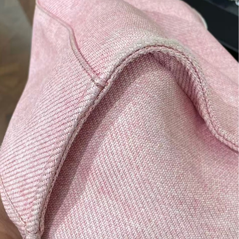 Chanel 粉色拼白 大號 沙灘包 18開 尺寸:38*19*30-5