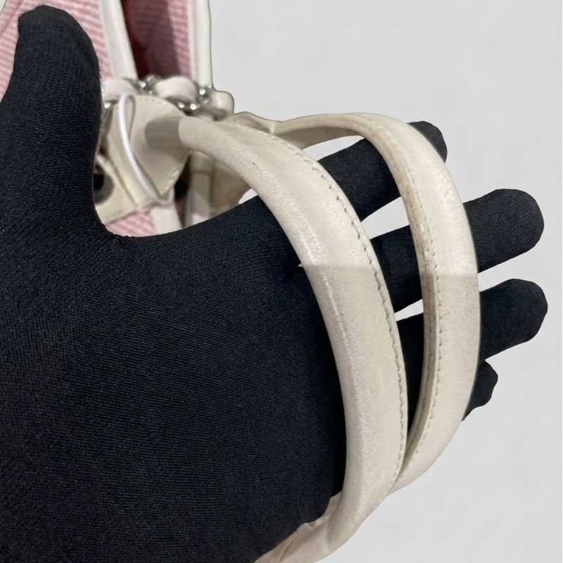 Chanel 粉色拼白 大號 沙灘包 18開 尺寸:38*19*30-7