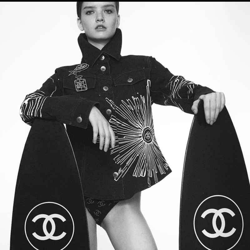 Chanel 星芒塗鴉收腰牛仔外套-2