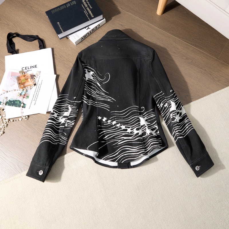 Chanel 星芒塗鴉收腰牛仔外套-9
