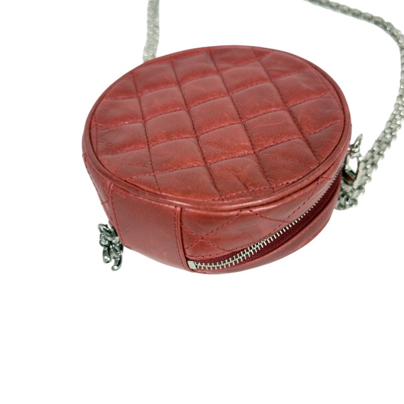 CHANEL *自加鏈>送無品牌扣+無品牌鏈帶* CC 小圓餅 斜揹袋-11