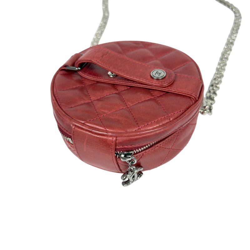 CHANEL *自加鏈>送無品牌扣+無品牌鏈帶* CC 小圓餅 斜揹袋-13