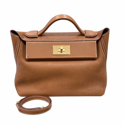 HERMES 愛馬仕 D刻 24/24 29 手提包 TOGO/SWIFT牛皮  金棕色 金釦