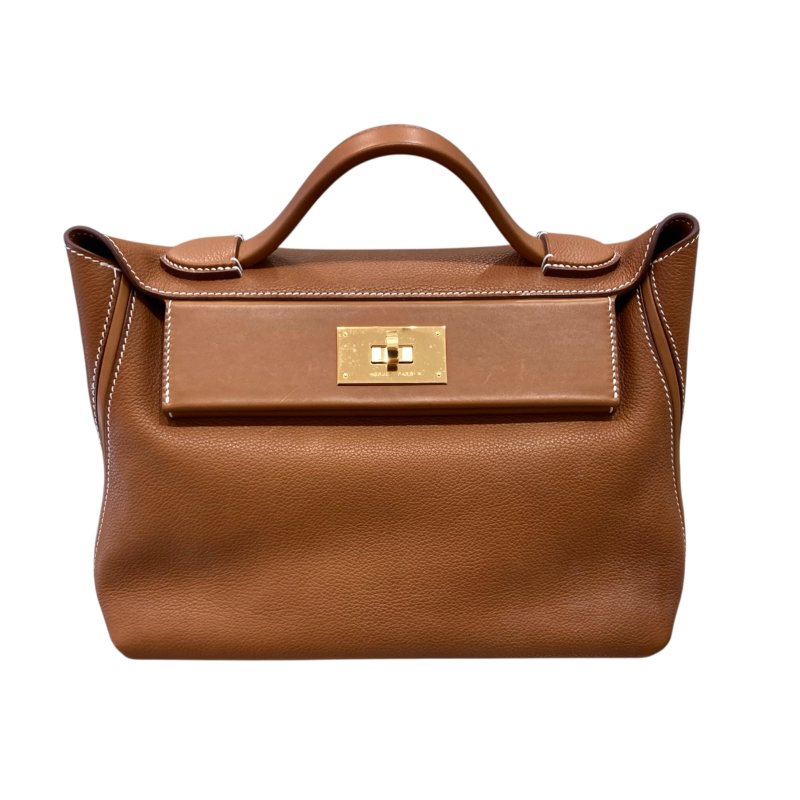 HERMES 愛馬仕 D刻 24/24 29 手提包 TOGO/SWIFT牛皮 金棕色 金釦-1