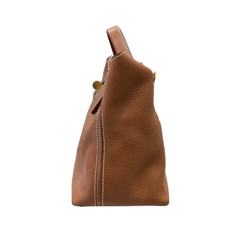 HERMES 愛馬仕 D刻 24/24 29 手提包 TOGO/SWIFT牛皮 金棕色 金釦-3
