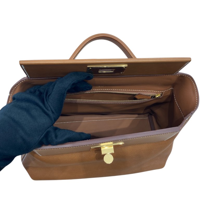 HERMES 愛馬仕 D刻 24/24 29 手提包 TOGO/SWIFT牛皮 金棕色 金釦-11