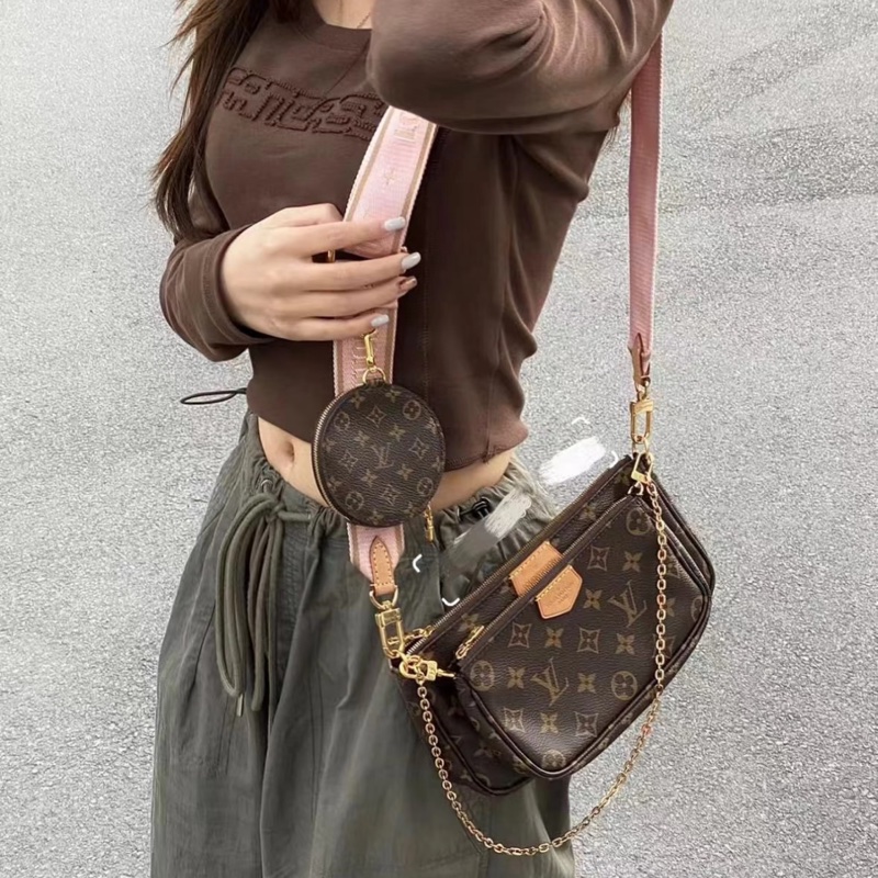 莉亞精品♡ LV M44840 五合一 粉 二手-3