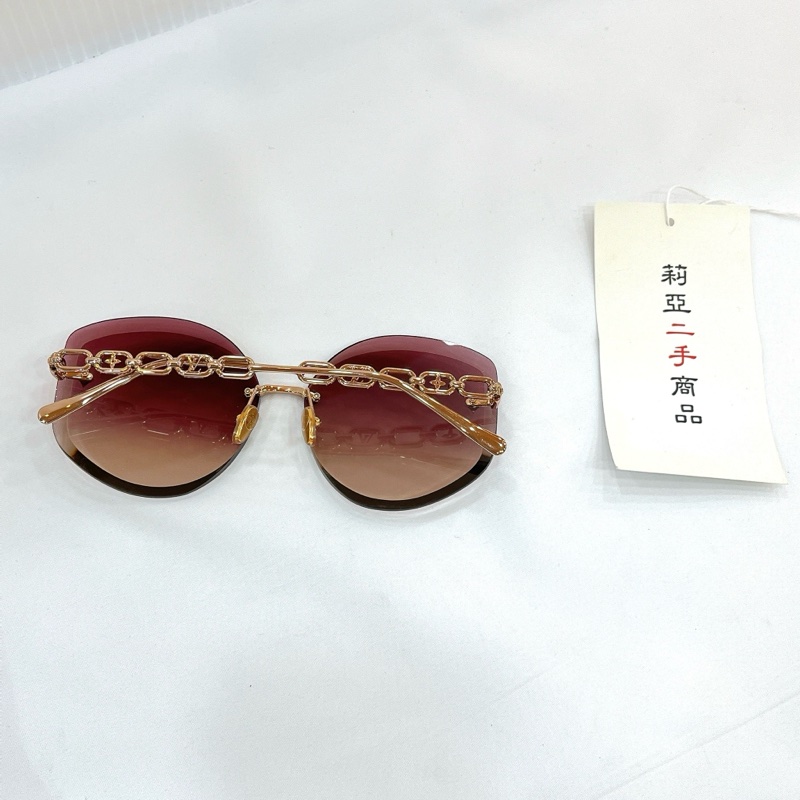莉亞精品♡LV Z1859U漸層無框墨鏡 紫x橘粉 二手-3