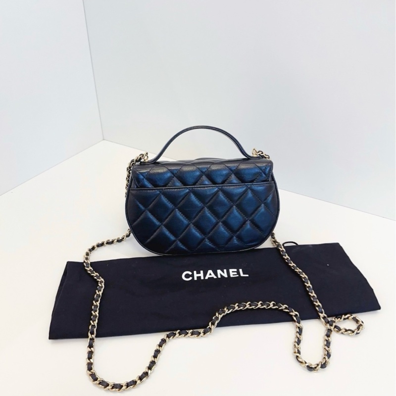 💎Chanel香奈兒|23A黑金半月馬鞍包|芯片款98新-2