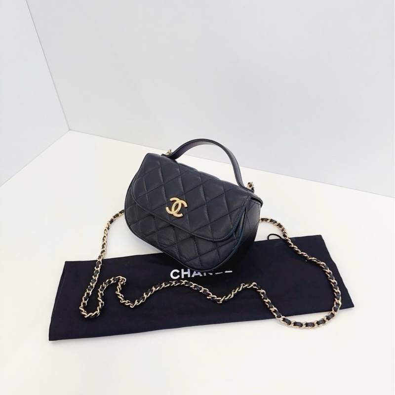 💎Chanel香奈兒|23A黑金半月馬鞍包|芯片款98新-7