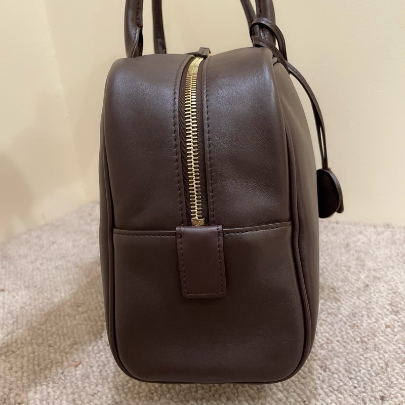 🆕全新 Chanel 26s 棕色保齡球包手提包單肩包 金扣 芯片 🤎正品-2