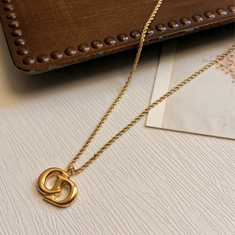 Dior 迪奧 鍍金CD logo 項鏈 頸鍊-1