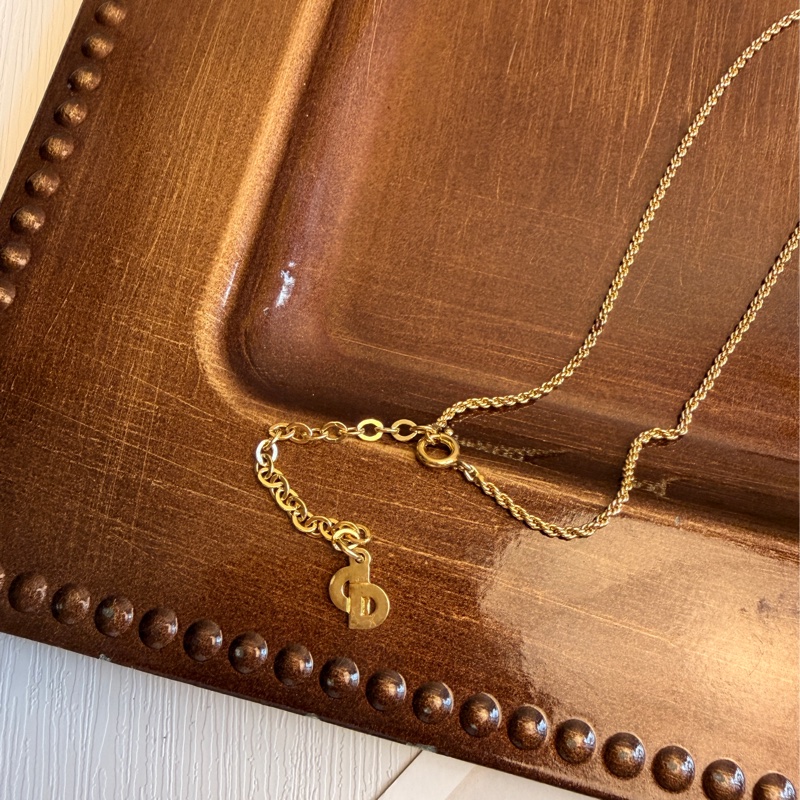 Dior 迪奧 鍍金CD logo 項鏈 頸鍊-9