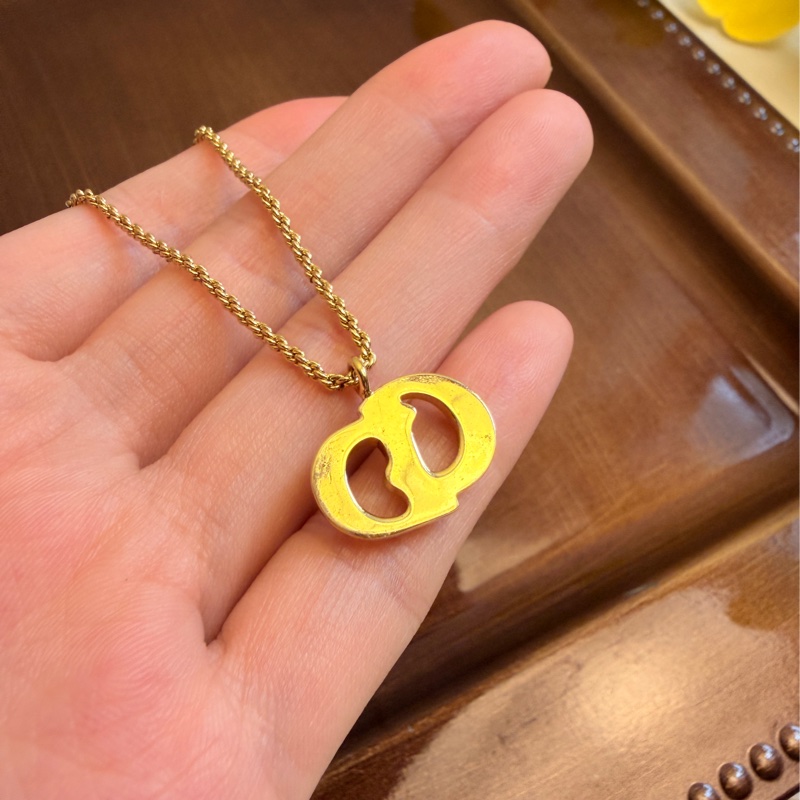 Dior 迪奧 鍍金CD logo 項鏈 頸鍊-13