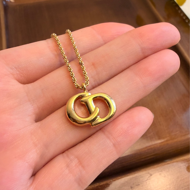 Dior 迪奧 鍍金CD logo 項鏈 頸鍊-15