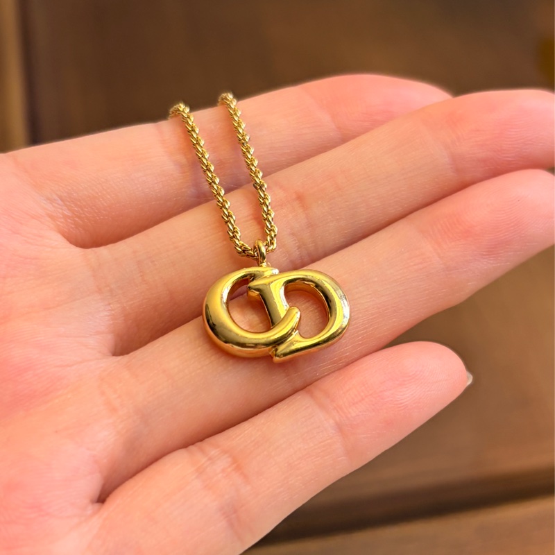 Dior 迪奧 鍍金CD logo 項鏈 頸鍊-16