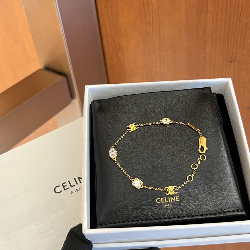 🌷有購證!Celine Triomphe 凱旋門logo 手鍊-0