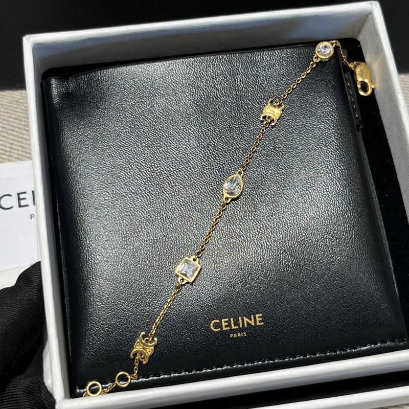 🌷有購證!Celine Triomphe 凱旋門logo 手鍊-4