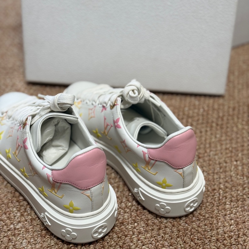 98新LV LOUIS VUITTON 路易威登 浮雕logo小白鞋彩色老花運動鞋 36碼-2