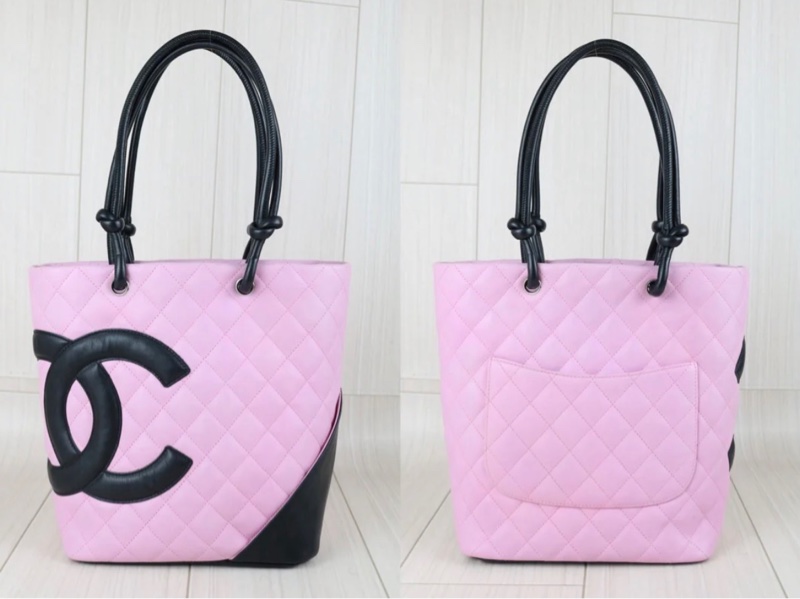 「JL精品代購」9新 Chanel 香奈兒 粉拼黑 水桶包-3