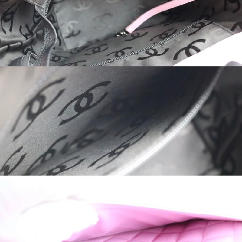 「JL精品代購」9新 Chanel 香奈兒 粉拼黑 水桶包-9