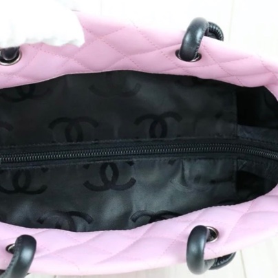 「JL精品代購」9新 Chanel 香奈兒 粉拼黑 水桶包-10