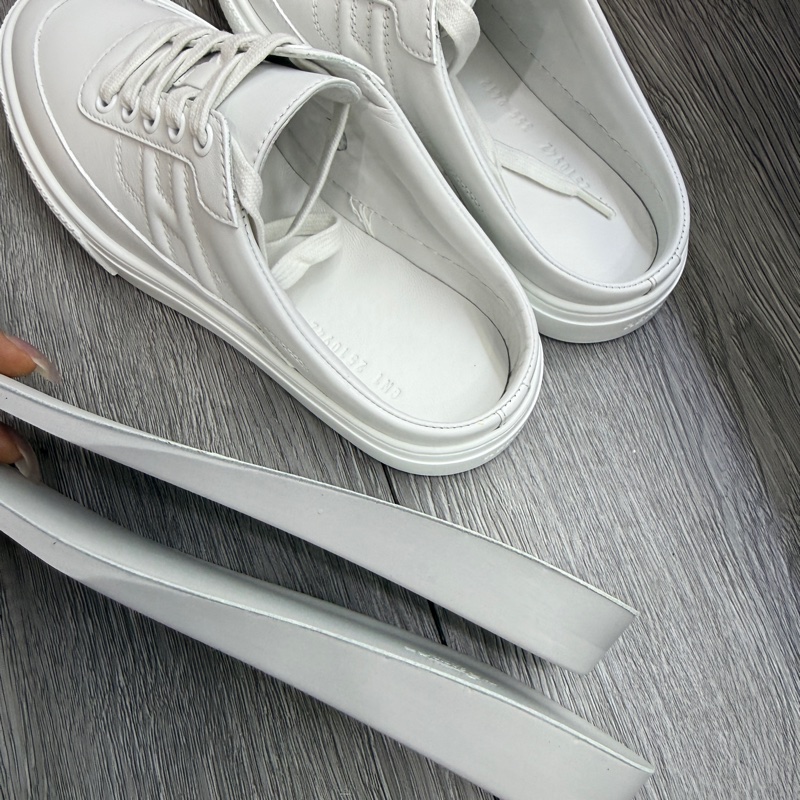 全新未使用Hermes 愛馬仕Keep半拖小白鞋 35.5碼-8