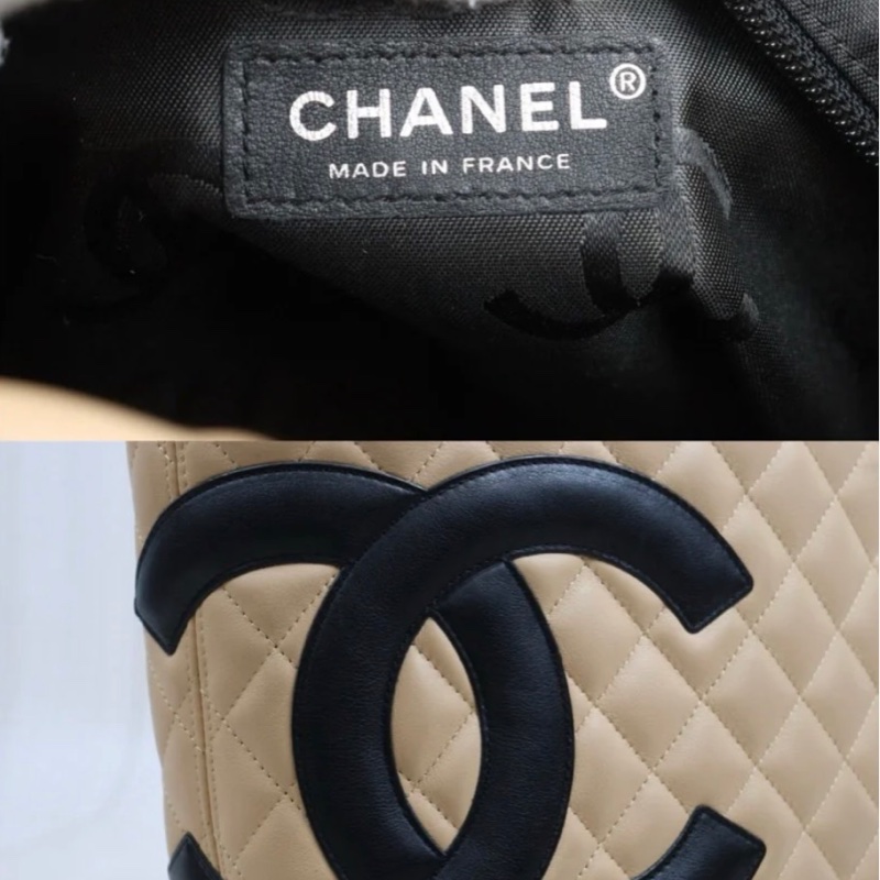 「JL精品代購」98新 Chanel 香奈兒奶茶拼黑水桶包 中號-9