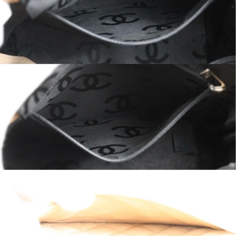 「JL精品代購」98新 Chanel 香奈兒奶茶拼黑水桶包 中號-10