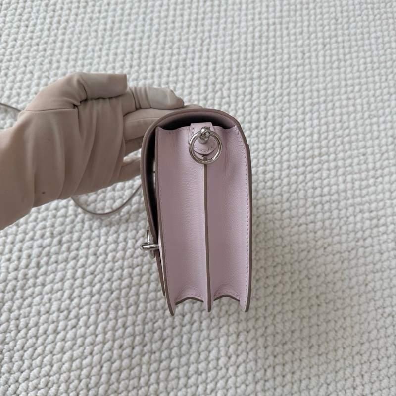 🆕Hermes/愛馬仕 豬鼻子mini 19斜挎包 夢幻紫 銀扣ec皮 B刻 99新 💖正品-1