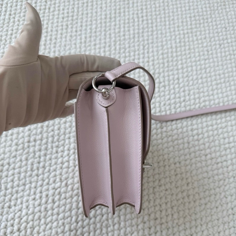 🆕Hermes/愛馬仕 豬鼻子mini 19斜挎包 夢幻紫 銀扣ec皮 B刻 99新 💖正品-2