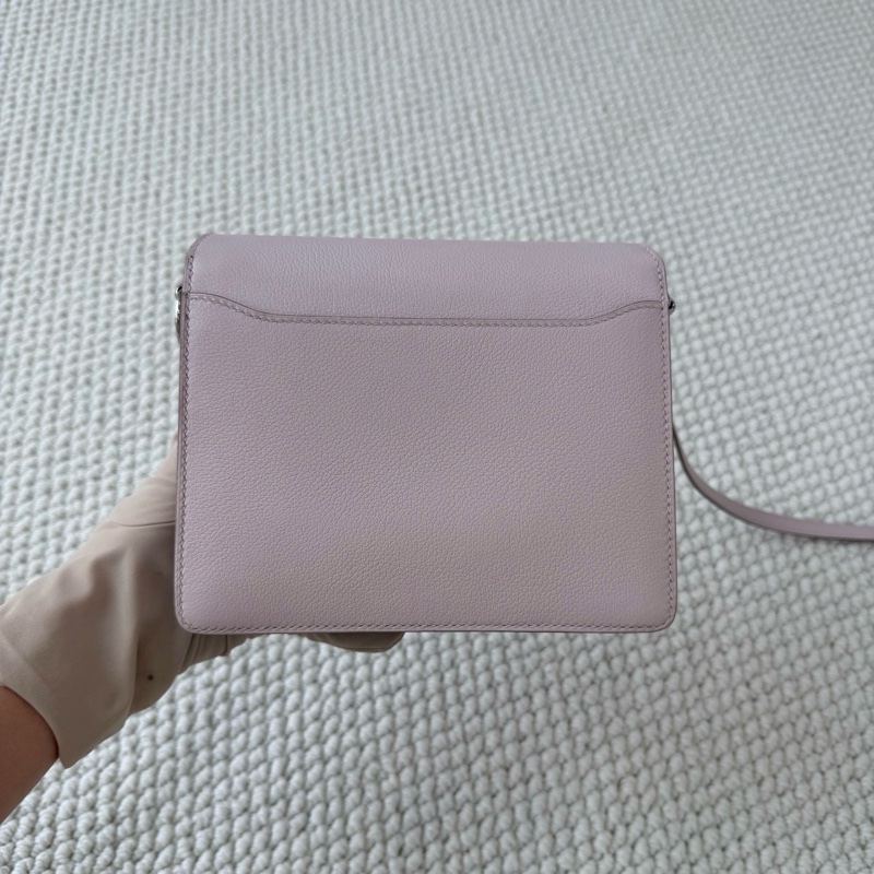 🆕Hermes/愛馬仕 豬鼻子mini 19斜挎包 夢幻紫 銀扣ec皮 B刻 99新 💖正品-3