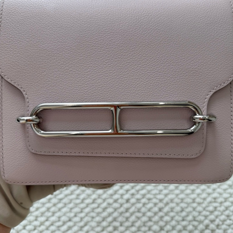 🆕Hermes/愛馬仕 豬鼻子mini 19斜挎包 夢幻紫 銀扣ec皮 B刻 99新 💖正品-6